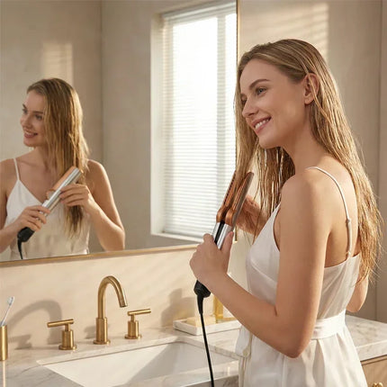 SenCiciMen 2 IN 1 Hair-care Airstrait Hair Straightener Hair Dryer Negative Ion Hair Styler Long-Lasting Styling Tool Hairdryer