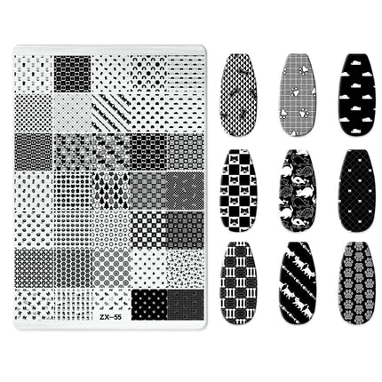 Flowers Love Nail Stamping Newspaper Splice Theme Irregular Stamping Plates Letter Nail Art Printing Stencil Tool Big Size Tools