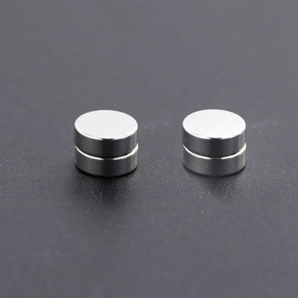 3 paia di orecchini a clip magnetici resistenti in cristallo per uomini e donne Orecchini con magnete zircone rotondo punk Gioielli non penetranti platinumshop
