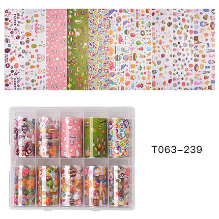 10 Patterns New Metal Nail Foils for Transfer Paper Stickers Floral Chameleon Nails Wraps DIY Water Marble Nail Art Decorations