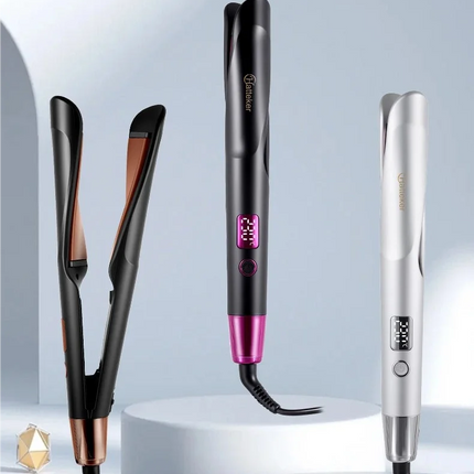 TINSOL New 2-in-1 Curling Iron & Straightener Multi-Function Hair Styling Tool Dual-Purpose Curling and Straightening Iron