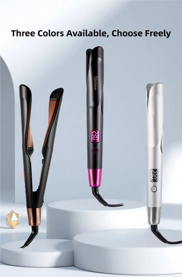 TINSOL New 2-in-1 Curling Iron & Straightener Multi-Function Hair Styling Tool Dual-Purpose Curling and Straightening Iron