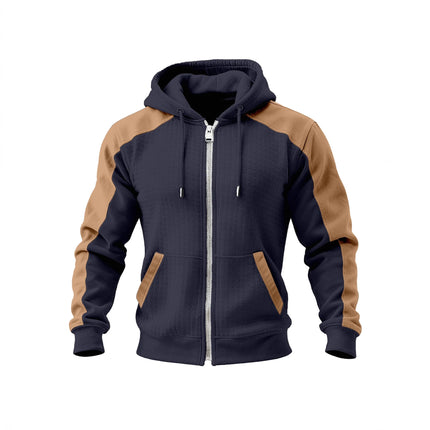 2026 New Winter and Autumn Men's Double-Layered Insulated Thick Hooded Coat, Comfortable Cardigan with Zipper Closure Jacket