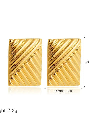 Orecchini a Perno Geometrici a Forma di C Multistrato Placcati in Oro 18K, Antiruggine, in Acciaio Inossidabile per Donne platinumshop