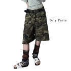 PBAP Camouflage Denim Bermuda Pants High Waist Pocket Patched Straight Cargo Jean Shorts Jorts Harajuku Vintage Women Streetwear PlatiNum