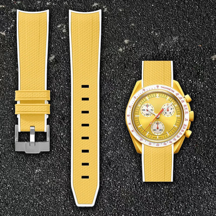Per Omega Swatch 20mm Curva cinturino per orologio Speedmaster MoonSwatch Planet Snoopy cinturino cinturino a sgancio rapido braccialetto in gomma platinumshop