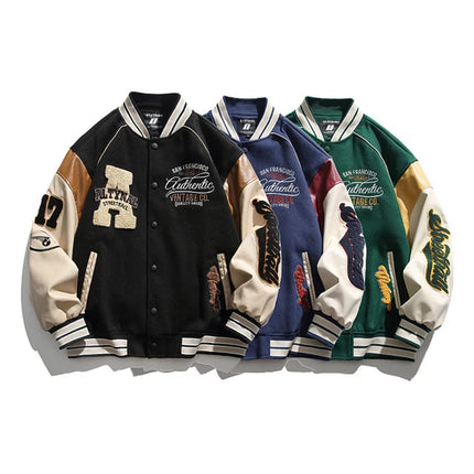 2024 Men's Baseball Jacket Casual Splicing Embroidery Baseball Uniform Autumn Outdoor Jacket Anti-Wind Casual Coat Mens Clothes