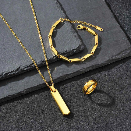 Set di 3 Collane con Barra Verticale per Uomo, Collana con Ciondolo in Acciaio Inossidabile Stile Hip Hop, Set di Gioielli alla Moda Regalo per Lui platinumshop