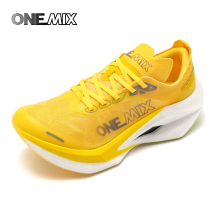 ONEMIX Nuove Scarpe da Corsa Professionali Marathon con Piastra in Carbonio a Tutta Lunghezza, Supporto Stabile e Assorbimento degli Urti, Ultra Leggere PlatiNum