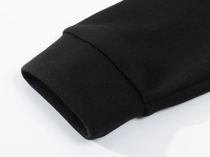 2025 Set di abbigliamento sportivo da jogging casual da uomo con cappuccio e pantaloni sportivi neri Giacca gommata Sport di moda Set invernale caldo da 2 pezzi