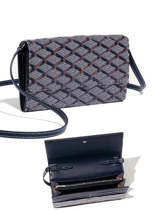 Borsa a Tracolla Lunga con Motivo a Quadretti Retrò, Tracolla Sottile Rimovibile, Porta Carte Multiplo, Tasca Portamonete con Cerniera, Borsetta Piccola alla Moda per Uso Quotidiano