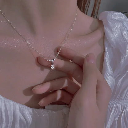 CAOSHI Collana con ciondolo color argento estetico per donna Temperamento Dolce da indossare ogni giorno Regali di gioielli Accessori con zirconi