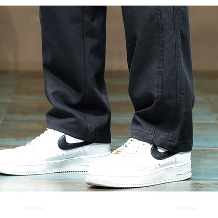 Brand Clothing New Soft Lyocell Fabric Pants Men Thick Loose Straight Drawstring Elastic Waist Korea Casual Cargo Trousers Male