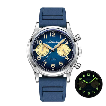 ADDIESDIVE Top Brand Men Chronograph Watch 10Bar Waterproof AD2516 Super Luminous Bubble Mirror Glass VK64 Quartz Steel Watch