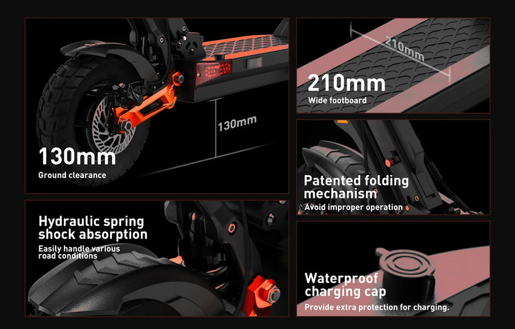 JOYOR T10 Scooter elettrico per adulti 1000W * 2 Motore 60V18AH Batteria Skateboard fuoristrada 10 "Pneumatico fuoristrada Pieghevole E-Scooter platinumshop