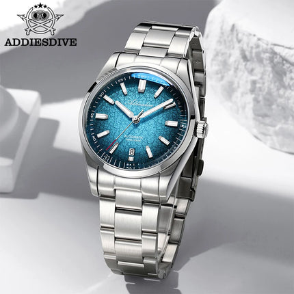 ADDIESDIVE Luxury Men's Automatic Watch BGW9 Super Luminous Bubble Mirror Glass 100m Waterproof Analog Men Steel Watches AD2531