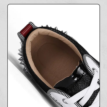2025 New Men's Casual Shoes Comfortable Soft Punk Style Board Shoes Fashion Nail Anti Slip Wear Resistant Personalized Sneakers