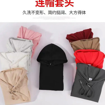 50% pure cotton casual long sleeved hooded sweatshirt for private customization, please contact M-5XL large size