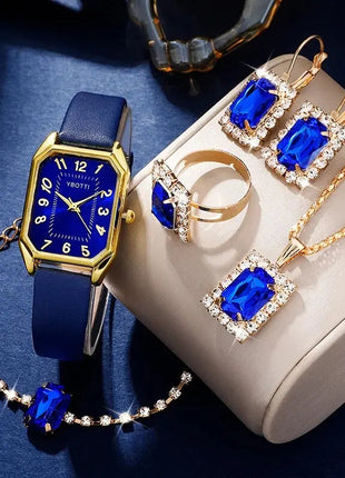 Orologi da donna quadrati di moda di lusso Orologio da polso al quarzo da donna di marca Classico semplice Femme Cinturino in pelle blu Relogio Feminino platinumshop