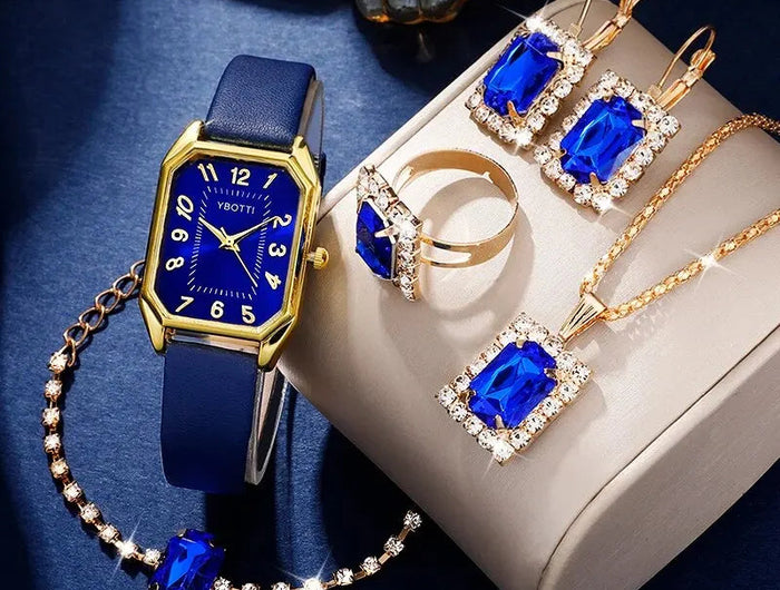 Orologi da donna quadrati di moda di lusso Orologio da polso al quarzo da donna di marca Classico semplice Femme Cinturino in pelle blu Relogio Feminino platinumshop