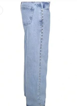 Y2k One Dilemma Pantaloni in denim Stampa leopardata Stella Jeans a gamba larga Streetwear Jeans larghi a vita alta Harajuku Abbigliamento donna gotico