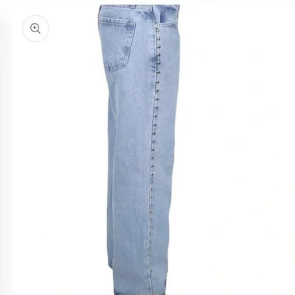 Y2k One Dilemma Pantaloni in denim Stampa leopardata Stella Jeans a gamba larga Streetwear Jeans larghi a vita alta Harajuku Abbigliamento donna gotico