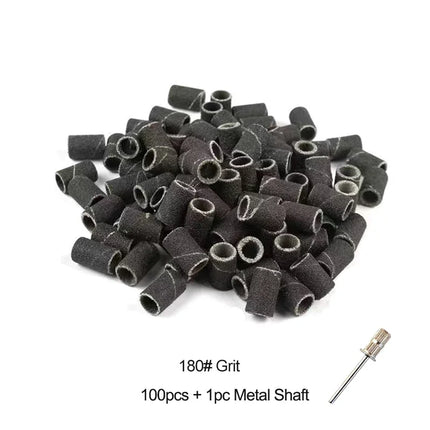 Nail Sanding Ring Bands 80/120/180/240 Grit Electric Manicure Drill Grinding Heads UV Gel Polish Removal Pedicure Abrasive Tools 2028