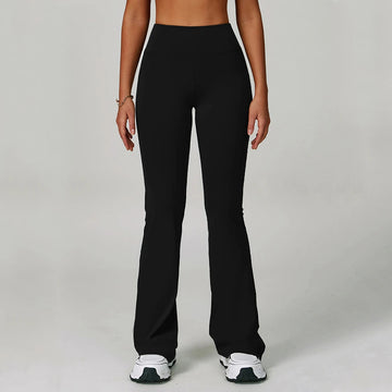 Flared Leggings Women's Wide-leg Pants High Waisted Hip lifting Yoga Pants Quick Drying Running Exercise Fitness Bell bottoms PlatiNum