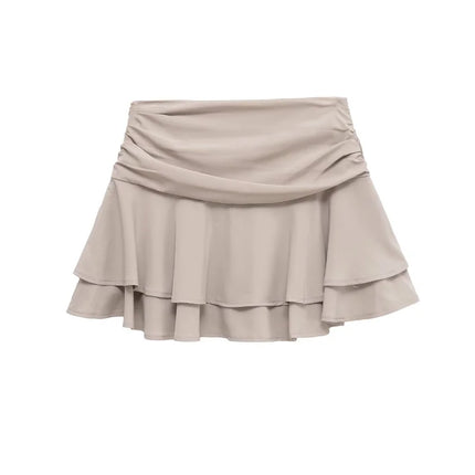 ETJ 2025 Sommer Damen Neue Mode Sexy Hot Girl Stil Rüschen gestapelt Dekoration Rock Hose Kurze Mid-Waist