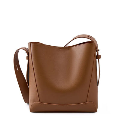 100% Genuine Leather Women Shoulder Bag Large Capacity Cowhide Bucket Bags Fashion Casual Female Crossobdy Bag 2391