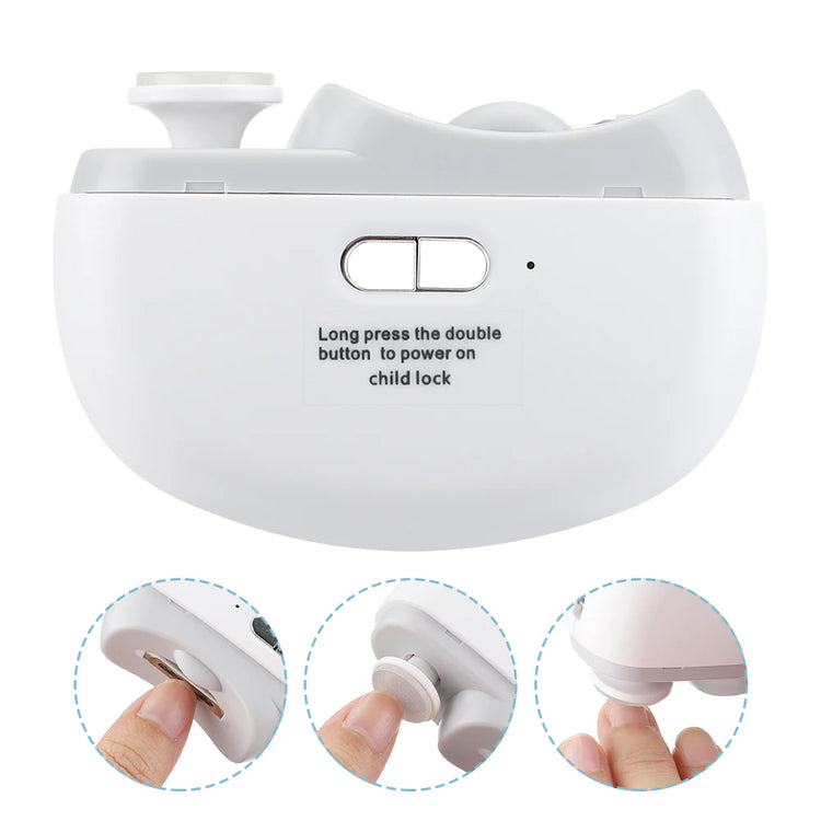 Electric Nail Clipper 2 in 1 Safety Automatic Fingernail Trimmer With Light 2 Speed Portable Nail Polishing for Kids Adults