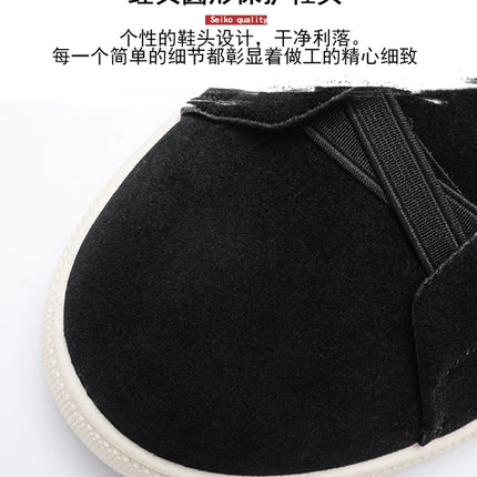 Spring men's thick soled board shoes high-quality suede leather casual sports shoes comfortable and fashionable low top shoes
