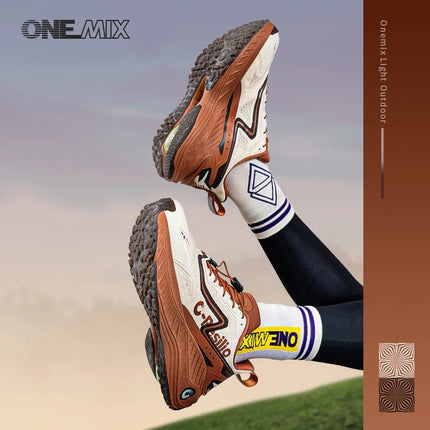 ONEMIX Autunno Inverno Luce 0 Outdoor Shock Assorbibile Leggero Scarpe da corsa da fondo Uomo Antiscivolo Resistente all'usura Arrampicata PlatiNum