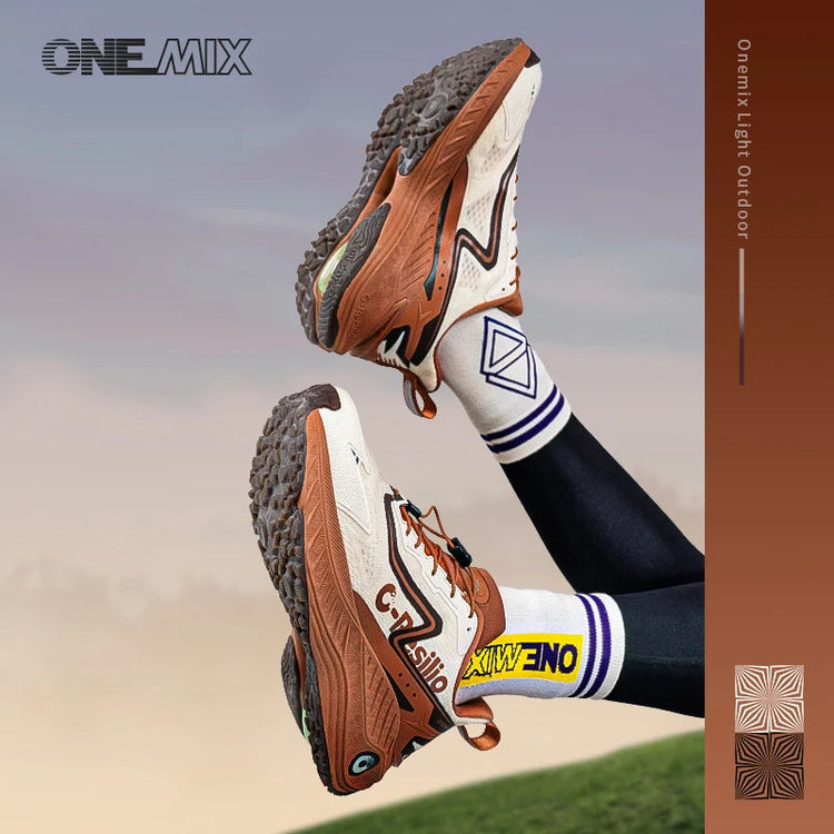 ONEMIX Autunno Inverno Luce 0 Outdoor Shock Assorbibile Leggero Scarpe da corsa da fondo Uomo Antiscivolo Resistente all'usura Arrampicata PlatiNum
