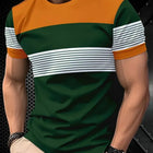 T-shirt oversize T-shirt da uomo Moda estiva Casual Girocollo Manica corta Top T-shirt da uomo stampata a righe