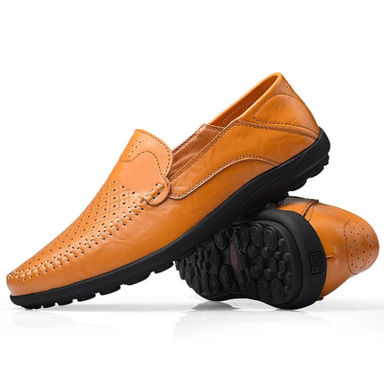 Scarpe Casual in Pelle da Uomo, Sneakers Estive di Lusso in Vera Pelle, Mocassini Italiani Traspiranti Slip-on
