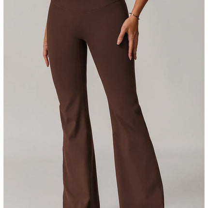 High Waist Wide Leg Pants Leggings Women Tights Fitness Bell-bottoms Yoga Elastic Leggings Push Up Gym Workout Flared Pants PlatiNum