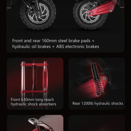 Monopattino Elettrico BOYUEDA S5 6000W Doppio Motore 60V38AH Autonomia 120KM Velocità 85KM/H NFC App Intelligente Luci RGB Ruote da 11 Pollici Fuoristrada per Adulti platinumshop