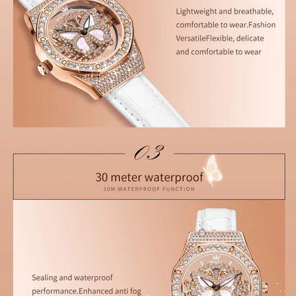 OLEVS 9996 Orologio Elegante di Lusso da Donna, Orologio al Quarzo Scheletrato, Impermeabile, con Quadrante Luminoso e Diamanti, Regalo Originale platinumshop