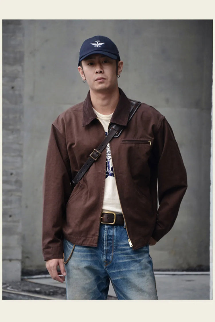Classic Detroit Jacket J01 American Vintage Workwear Spring/Fall 100% Cotton Canvas Jacket J97 Loose-Fit Lightweight Coat