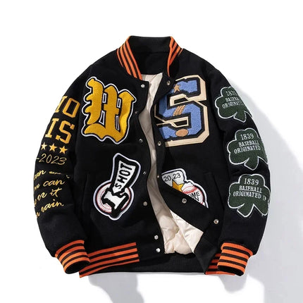 2026 Embroidery Varsity Men Women Letter Winter American Baseball Jacket Hip Hop Woolen Coat Thick Warm Outwear Par QW3MV