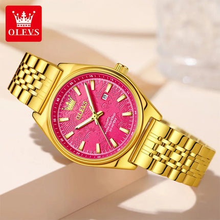 Orologio OLEVS 3703 da donna, elegante orologio al quarzo da donna, marca di alta gamma, impermeabile, luminoso, con calendario, orologio da polso di lusso per signora. platinumshop