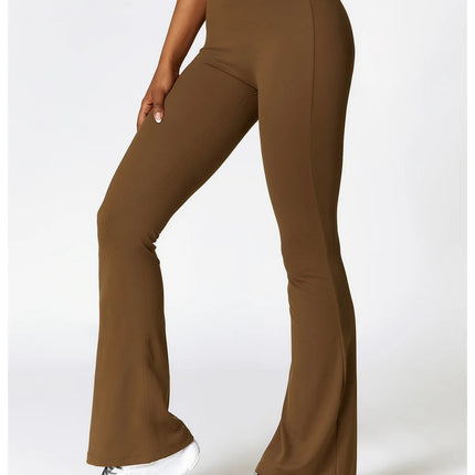 High Waist Flare Leggings Yoga Pants Women Wide Leg Pants Women Gym Workout Fitness Sports Flared Pants Latin Dance Trousers PlatiNum