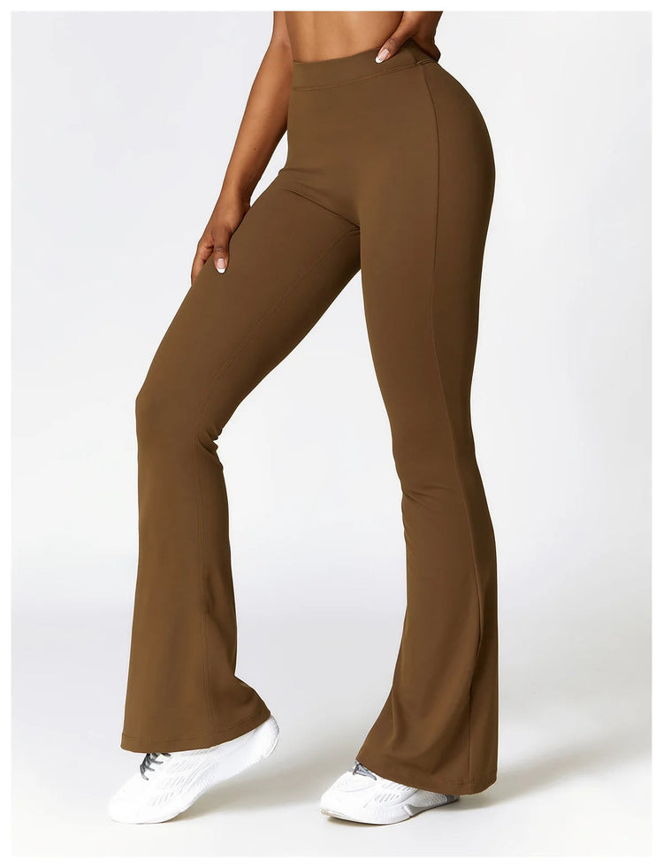 High Waist Flare Leggings Yoga Pants Women Wide Leg Pants Women Gym Workout Fitness Sports Flared Pants Latin Dance Trousers PlatiNum