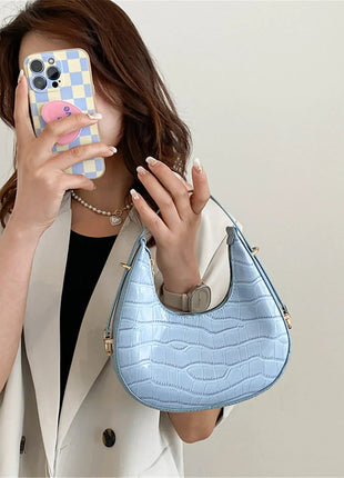 Fashion Stone Pattern Shoulder Bag Women'S Small Handle Underarm Bag Clutch Luxury Women'S Handbag Tote Bag Mini Dumpling Bag PlatiNum