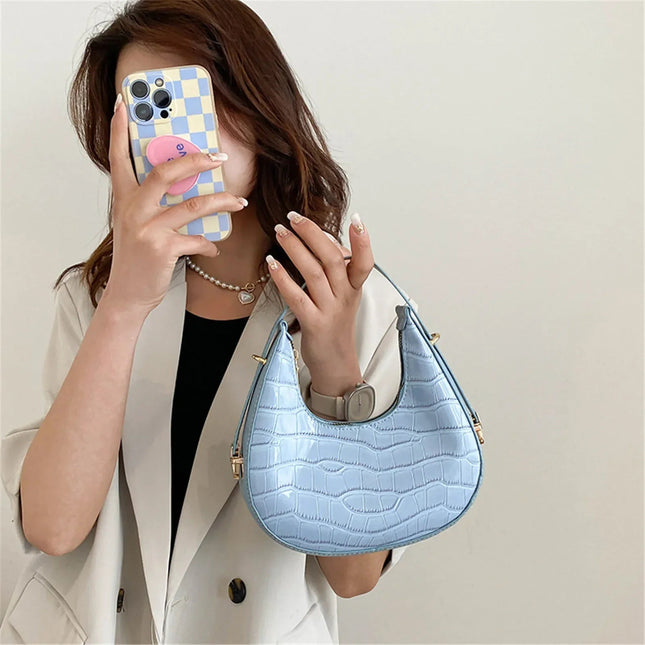 Fashion Stone Pattern Shoulder Bag Women'S Small Handle Underarm Bag Clutch Luxury Women'S Handbag Tote Bag Mini Dumpling Bag PlatiNum