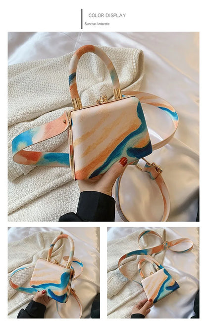 2022 New Fashion Sweet Mini Pillow Handbag Japanese Printed Scenery Net Red One Shoulder Portable Crossbody Bag