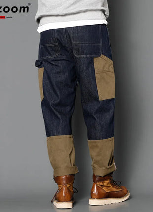 Supzoom New Arrival Hot Sale Top Fashion Autumn Zipper Fly Stonewashed Casual Patchwork Cargo Denim Pockets Cotton Jeans Men PlatiNum
