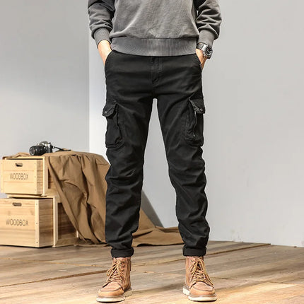 CAAYU American Casual Men'S Work Pants Hip-Hop Fashion Casual Versatile Multi Pocket Design Work Pants Long Pants Men'S Long Pan