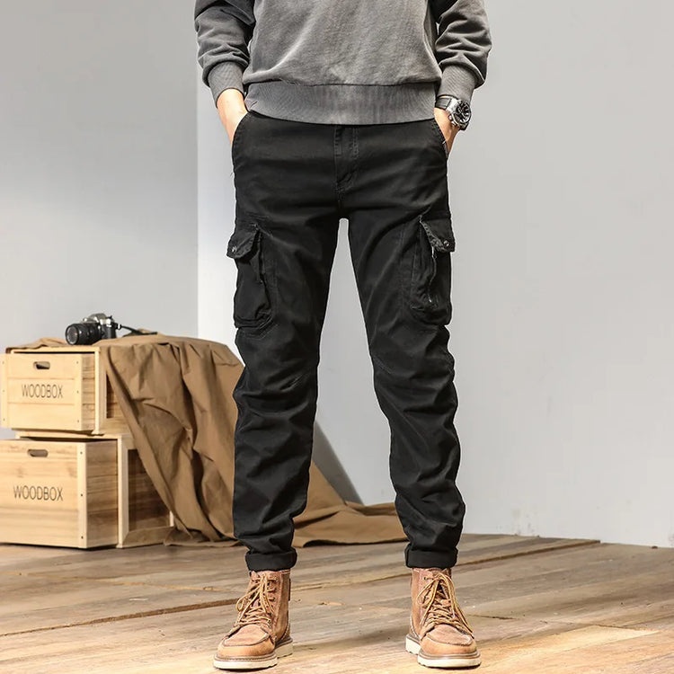 CAAYU American Casual Men'S Work Pants Hip-Hop Fashion Casual Versatile Multi Pocket Design Work Pants Long Pants Men'S Long Pan